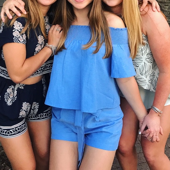 Blue high waisted tie shorts from St. Bernard. - Picture 5 of 5